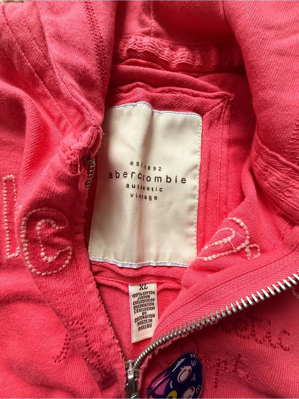Abercrombie Kids Coral Pink Hooded Zip Sweatshirt